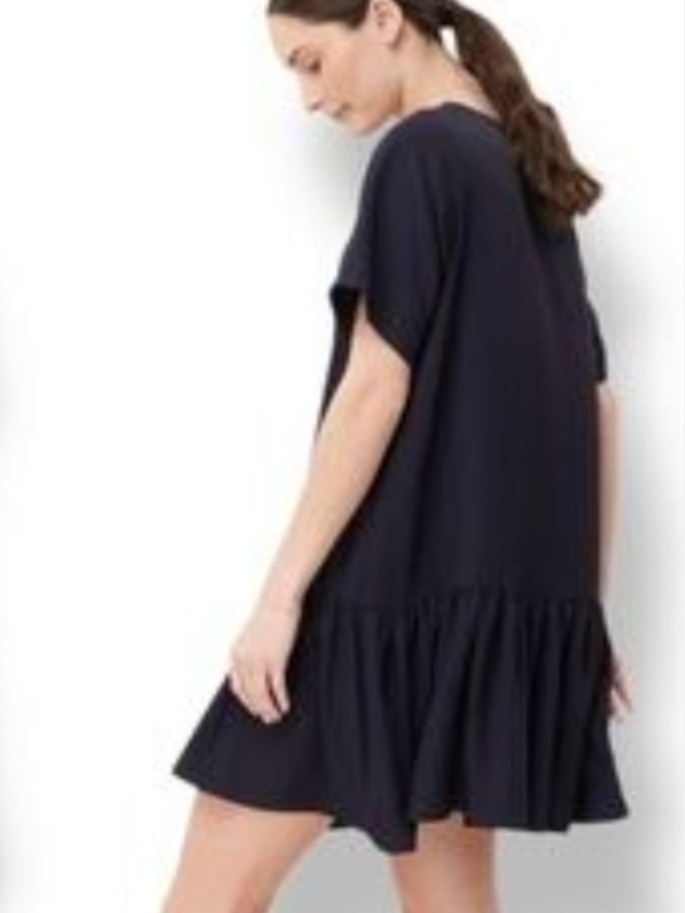 Emma Knudsen Lauren Oversized Ruffle Mini Dress in Black XXS - Picture 2 of 8